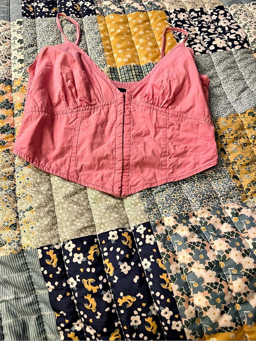 Urban Outfitters Out From Under Modern Love Corset Pink Cropped Camisole XS